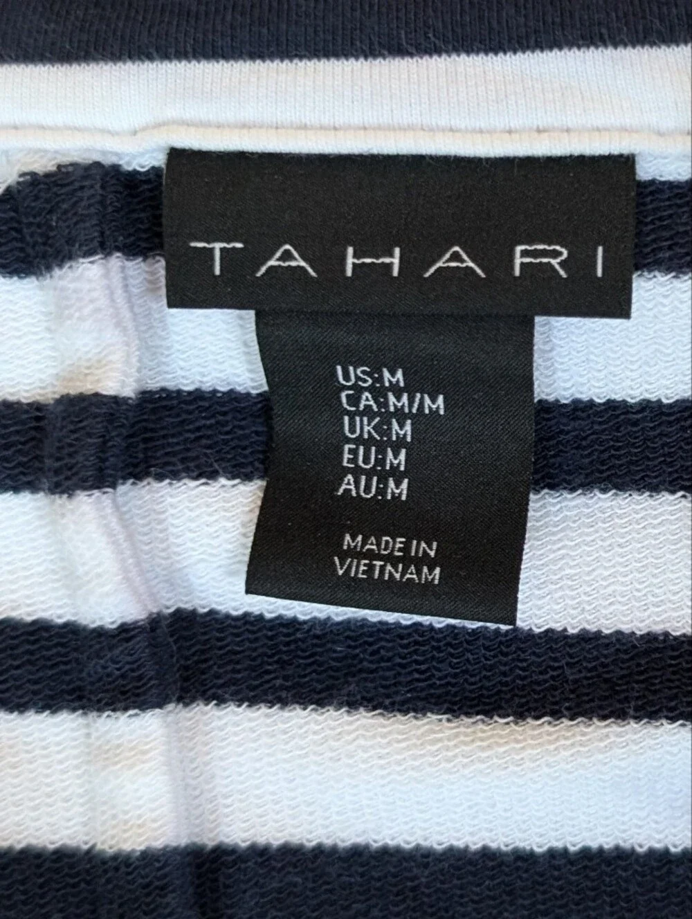 Women's Tahari Navy & White Striped Tailored Stretch Blazer Size Medium